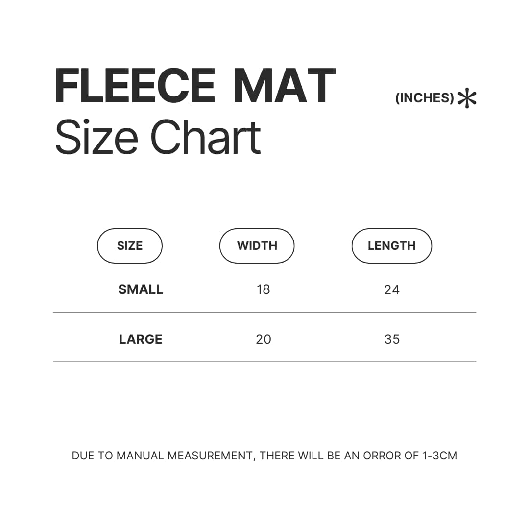 Fleece Mat Size Chart - To Your Eternity Merch