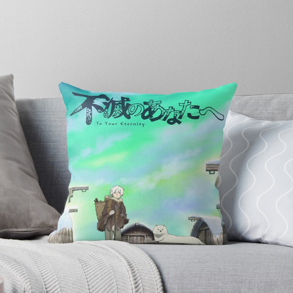Anime To Your Eternity Fushi And Joaan Colrofull Throw Pillow